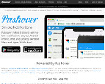 Скриншот страницы сайта pushover.net