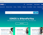 Скриншот страницы сайта ionos.com